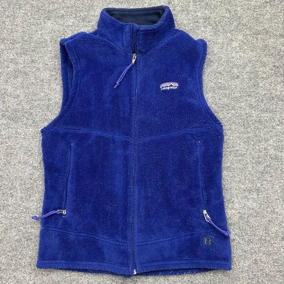 Vintage Y2k Patagonia Mens Regulator Vest Small Blue Full Zip Fleece Polartec - Picture 1 of 13